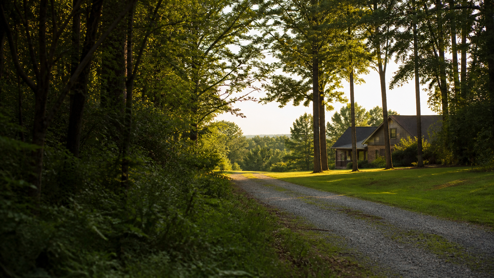 Illustrated tree-lined property setting representing Roebuck, South Carolina